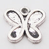 Pendant, Zinc Alloy Jewelry Findings Lead-free, Butterfly 12x12mm Hole:1mm, Sold by Bag