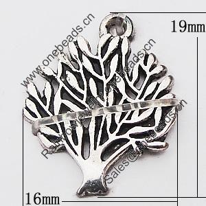 Pendant, Zinc Alloy Jewelry Findings Lead-free, Tree 16x19mm Hole:1.5mm, Sold by Bag