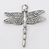 Pendant, Zinc Alloy Jewelry Findings Lead-free, Dragonfly 24x26mm Hole:1.5mm, Sold by Bag