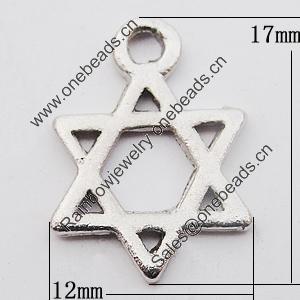 Pendant, Zinc Alloy Jewelry Findings Lead-free, 12x17mm Hole:1.5mm, Sold by Bag