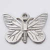 Pendant, Zinc Alloy Jewelry Findings Lead-free, Butterfly 22x16mm Hole:2mm, Sold by Bag