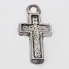 Pendant, Zinc Alloy Jewelry Findings Lead-free, Cross 8x16mm Hole:1mm, Sold by Bag