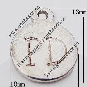 Pendant, Zinc Alloy Jewelry Findings Lead-free, 10x13mm Hole:1mm, Sold by Bag