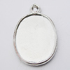 Zinc Alloy Pendant Settings, Outside diameter:16x25mm, Interior diameter:14x20mm, Sold by Bag