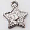 Pendant, Zinc Alloy Jewelry Findings Lead-free, Star 12x14mm Hole:1.5mm, Sold by Bag