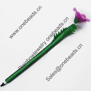 Fimo(Polymer Clay) Jewelry Ball Pen, with a fimo bead head, 40x200mm, Sold by PC