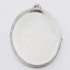 Zinc Alloy Pendant Settings, Outside diameter:24x36mm, Interior diameter:22x30mm, Sold by Bag