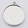 Zinc Alloy Pendant Settings, Outside diameter:22x26mm, Interior diameter:21mm, Sold by Bag
