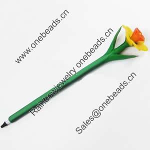 Fimo(Polymer Clay) Jewelry Ball Pen, with a fimo bead head, 47x200mm, Sold by PC