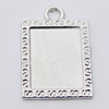 Pendant, Zinc Alloy Jewelry Findings Lead-free, Rectangle 15x22mm Hole:1.5mm, Sold by Bag