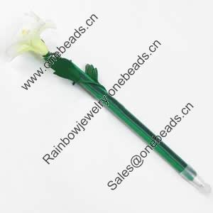 Fimo(Polymer Clay) Jewelry Ball Pen, with a fimo bead head, 45x200mm, Sold by PC