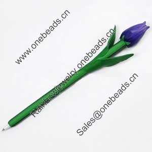 Fimo(Polymer Clay) Jewelry Ball Pen, with a fimo bead head, 40x200mm, Sold by PC