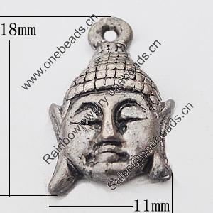 Pendant, Zinc Alloy Jewelry Findings Lead-free, 11x18mm Hole:1.5mm, Sold by Bag