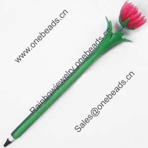 Fimo(Polymer Clay) Jewelry Ball Pen, with a fimo bead head, 38x200mm, Sold by PC