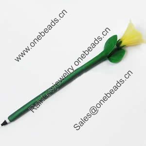 Fimo(Polymer Clay) Jewelry Ball Pen, with a fimo bead head, 38x200mm, Sold by PC