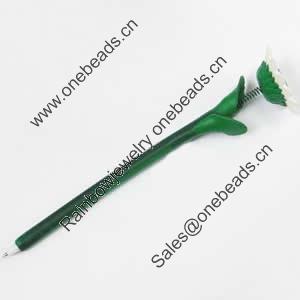 Fimo(Polymer Clay) Jewelry Ball Pen, with a fimo bead head, 42x200mm, Sold by PC