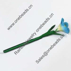 Fimo(Polymer Clay) Jewelry Ball Pen, with a fimo bead head, 51x200mm, Sold by PC