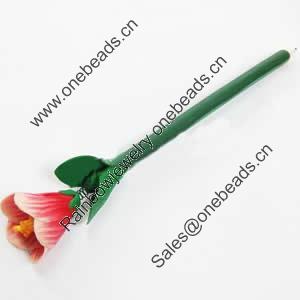 Fimo(Polymer Clay) Jewelry Ball Pen, with a fimo bead head, 30x210mm, Sold by PC