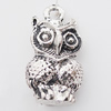 Pendant, Zinc Alloy Jewelry Findings Lead-free, Owl 13x30mm Hole:2mm, Sold by Bag