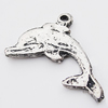 Pendant, Zinc Alloy Jewelry Findings Lead-free, Dolphin 27x36mm Hole:2mm, Sold by Bag