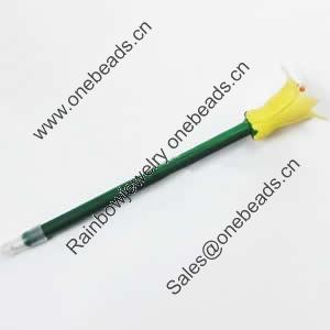Fimo(Polymer Clay) Jewelry Ball Pen, with a fimo bead head, 44x200mm, Sold by PC