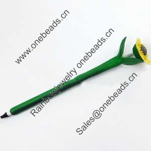 Fimo(Polymer Clay) Jewelry Ball Pen, with a fimo bead head, 34x180mm, Sold by PC