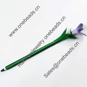 Fimo(Polymer Clay) Jewelry Ball Pen, with a fimo bead head, 26x210mm, Sold by PC