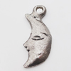 Pendant, Zinc Alloy Jewelry Findings Lead-free, Moon 10x24mm Hole:2mm, Sold by Bag