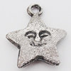 Pendant, Zinc Alloy Jewelry Findings Lead-free, Star 16x20mm Hole:2mm, Sold by Bag