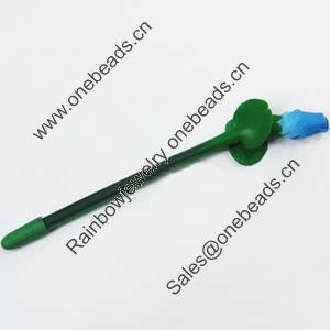 Fimo(Polymer Clay) Jewelry Ball Pen, with a fimo bead head, 20x210mm, Sold by PC