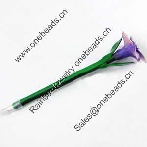 Fimo(Polymer Clay) Jewelry Ball Pen, with a fimo bead head, 52x180mm, Sold by PC