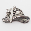 Pendant, Zinc Alloy Jewelry Findings Lead-free, Hat 18x14mm Hole:1.5mm, Sold by Bag