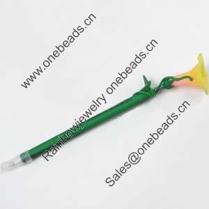 Fimo(Polymer Clay) Jewelry Ball Pen, with a fimo bead head, 36x200mm, Sold by PC