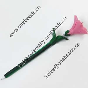 Fimo(Polymer Clay) Jewelry Ball Pen, with a fimo bead head, 42x200mm, Sold by PC