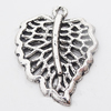 Pendant, Zinc Alloy Jewelry Findings Lead-free, Leaf 20x25mm Hole:1.5mm, Sold by Bag