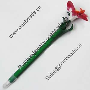 Fimo(Polymer Clay) Jewelry Ball Pen, with a fimo bead head, 49x180mm, Sold by PC