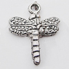Pendant, Zinc Alloy Jewelry Findings Lead-free, Dragonfly 15x20mm Hole:2mm, Sold by Bag