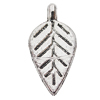 Pendant, Zinc Alloy Jewelry Findings Lead-free, Leaf 9x19mm Hole:1.5mm, Sold by Bag