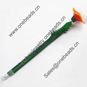 Fimo(Polymer Clay) Jewelry Ball Pen, with a fimo bead head, 40x210mm, Sold by PC