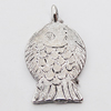 Pendant, Zinc Alloy Jewelry Findings Lead-free, Fish 14x25mm Hole:2.5mm, Sold by Bag