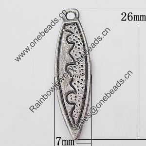 Pendant, Zinc Alloy Jewelry Findings Lead-free, 7x26mm Hole:2mm, Sold by Bag