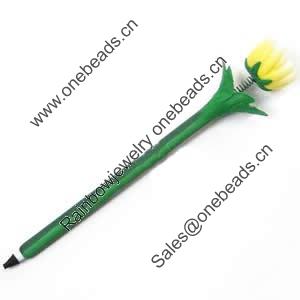 Fimo(Polymer Clay) Jewelry Ball Pen, with a fimo bead head, 27x185mm, Sold by PC