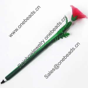 Fimo(Polymer Clay) Jewelry Ball Pen, with a fimo bead head, 43x200mm, Sold by PC