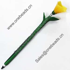 Fimo(Polymer Clay) Jewelry Ball Pen, with a fimo bead head, 36x210mm, Sold by PC