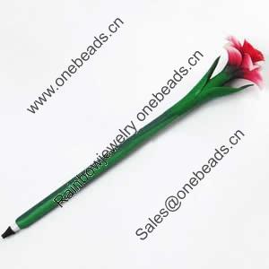 Fimo(Polymer Clay) Jewelry Ball Pen, with a fimo bead head, 42x200mm, Sold by PC