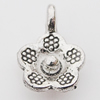 Pendant, Zinc Alloy Jewelry Findings Lead-free, Flower 10x13mm Hole:2mm, Sold by Bag