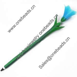 Fimo(Polymer Clay) Jewelry Ball Pen, with a fimo bead head, 38x210mm, Sold by PC