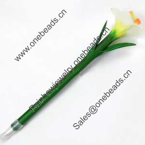 Fimo(Polymer Clay) Jewelry Ball Pen, with a fimo bead head, 40x180mm, Sold by PC