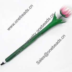 Fimo(Polymer Clay) Jewelry Ball Pen, with a fimo bead head, 29x180mm, Sold by PC
