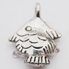 Pendant, Zinc Alloy Jewelry Findings Lead-free, Fish 10x16mm Hole:2mm, Sold by Bag